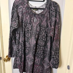 Reborn Black and Pink Paisley Blouse